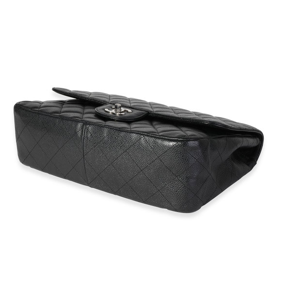 Chanel Black Quilted Caviar Jumbo Classic Single Flap Handbag - Picture 8 of 8